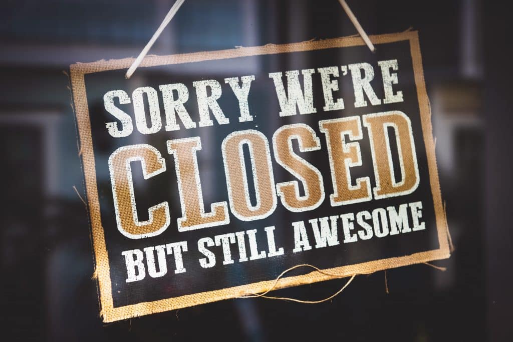 lockdown business closed